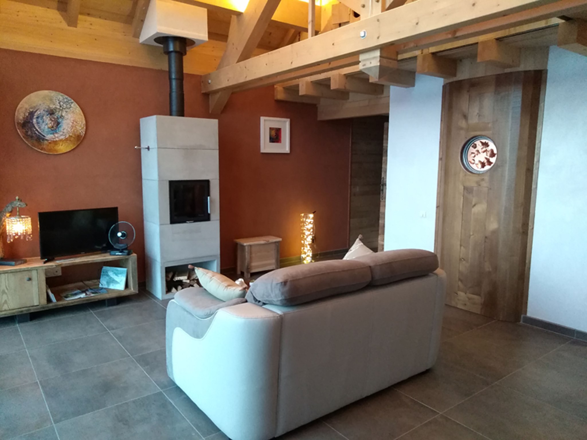 Enduit finition terre rouge